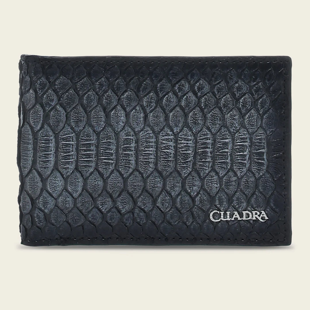 BC030PH - Cuadra oxford python skin bi fold wallet for men