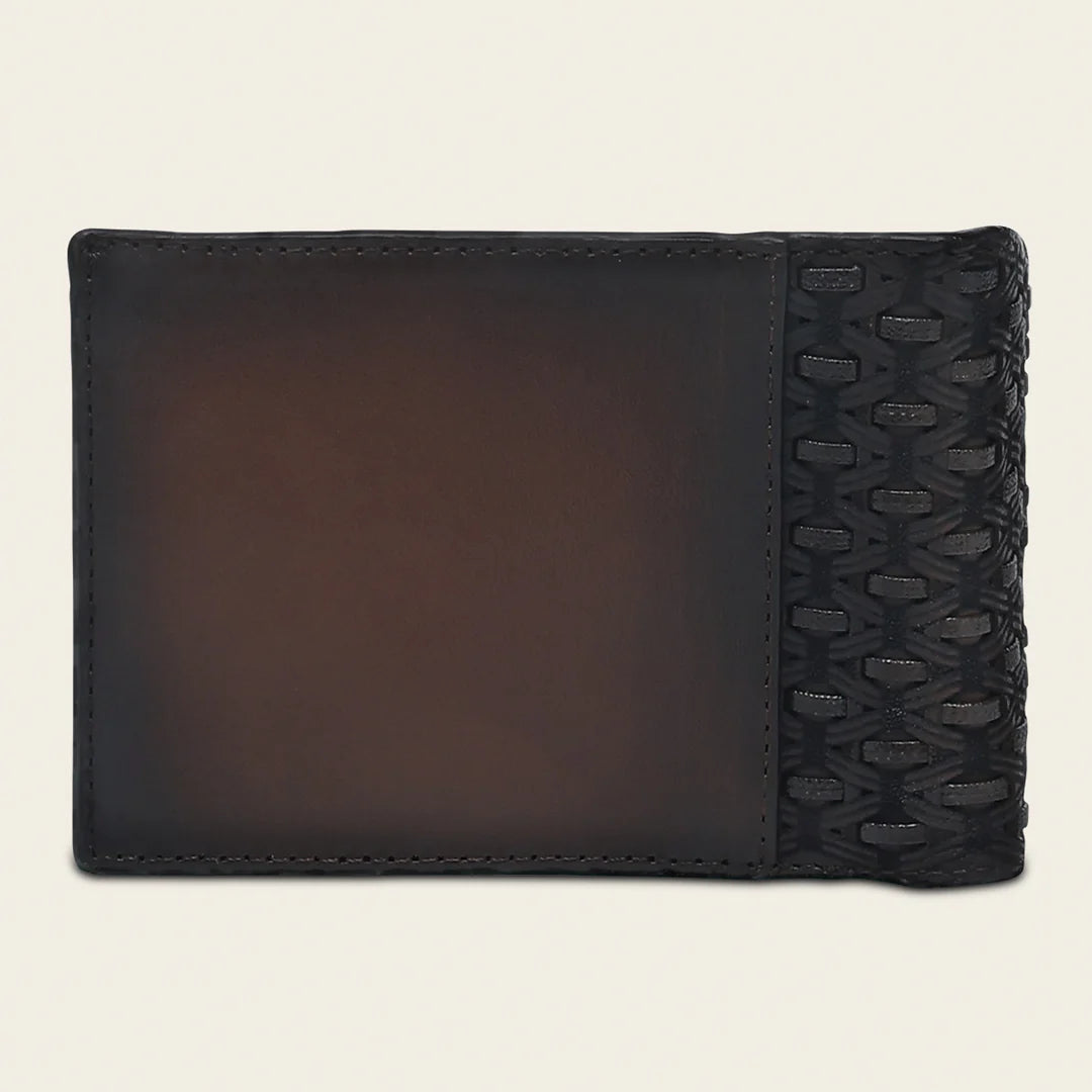 BC031RS - Cuadra honey cowhide leather bi fold wallet for men