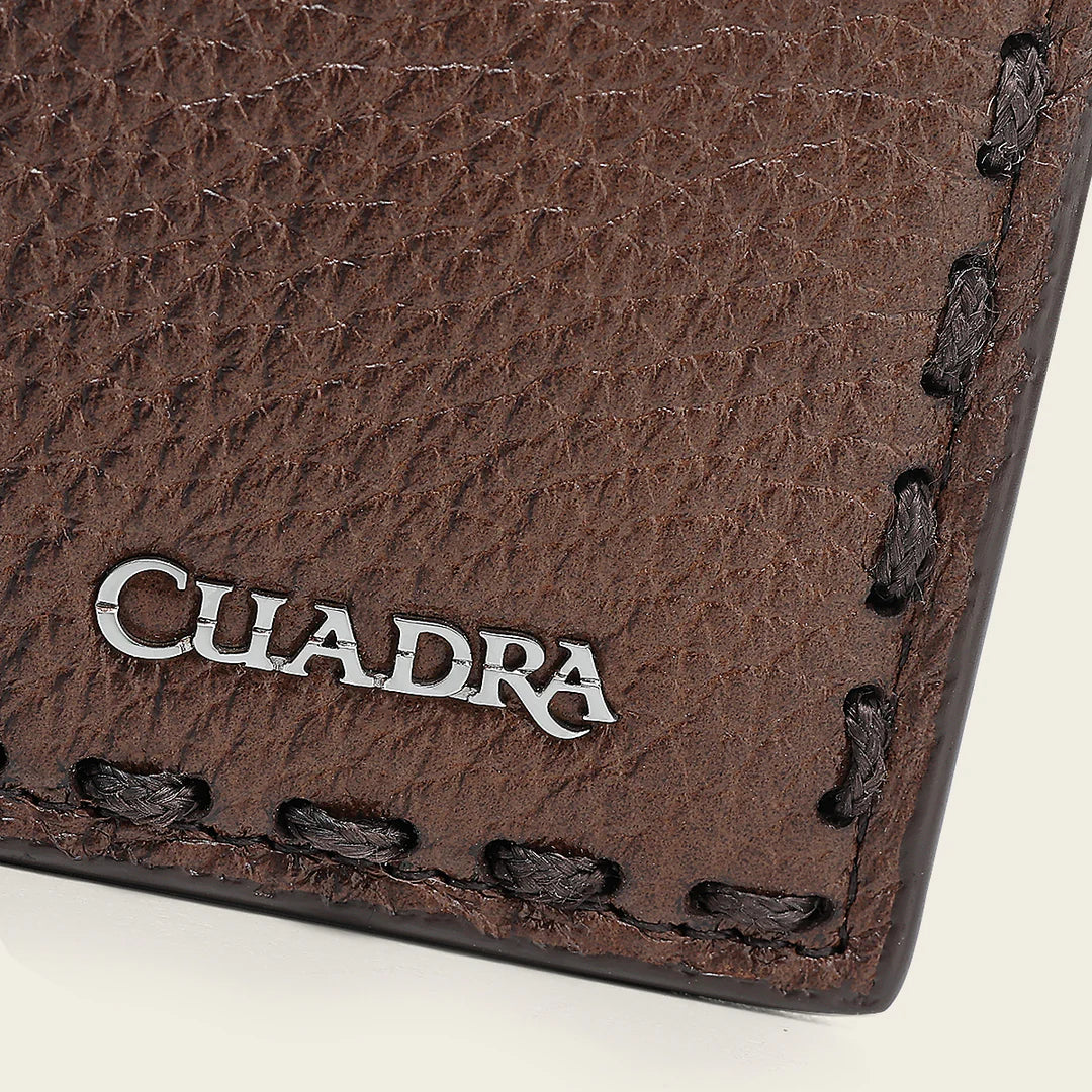 BC043VE - Cuadra Honey Deer Leather Bi Fold Wallet for Men