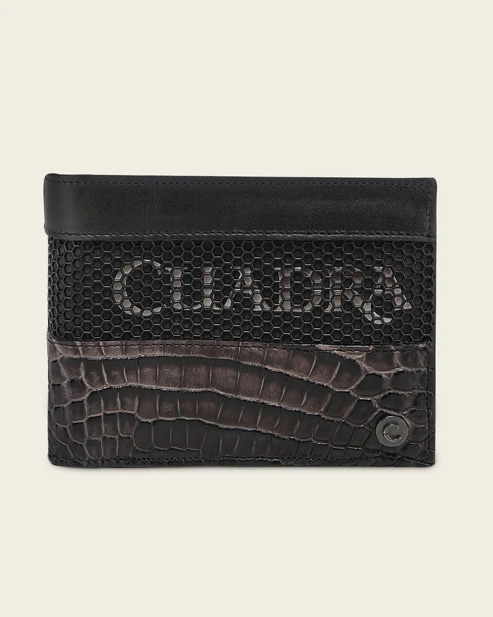 BC050AL - Cuadra Gray Alligator Leather Bi Fold Wallet for Men