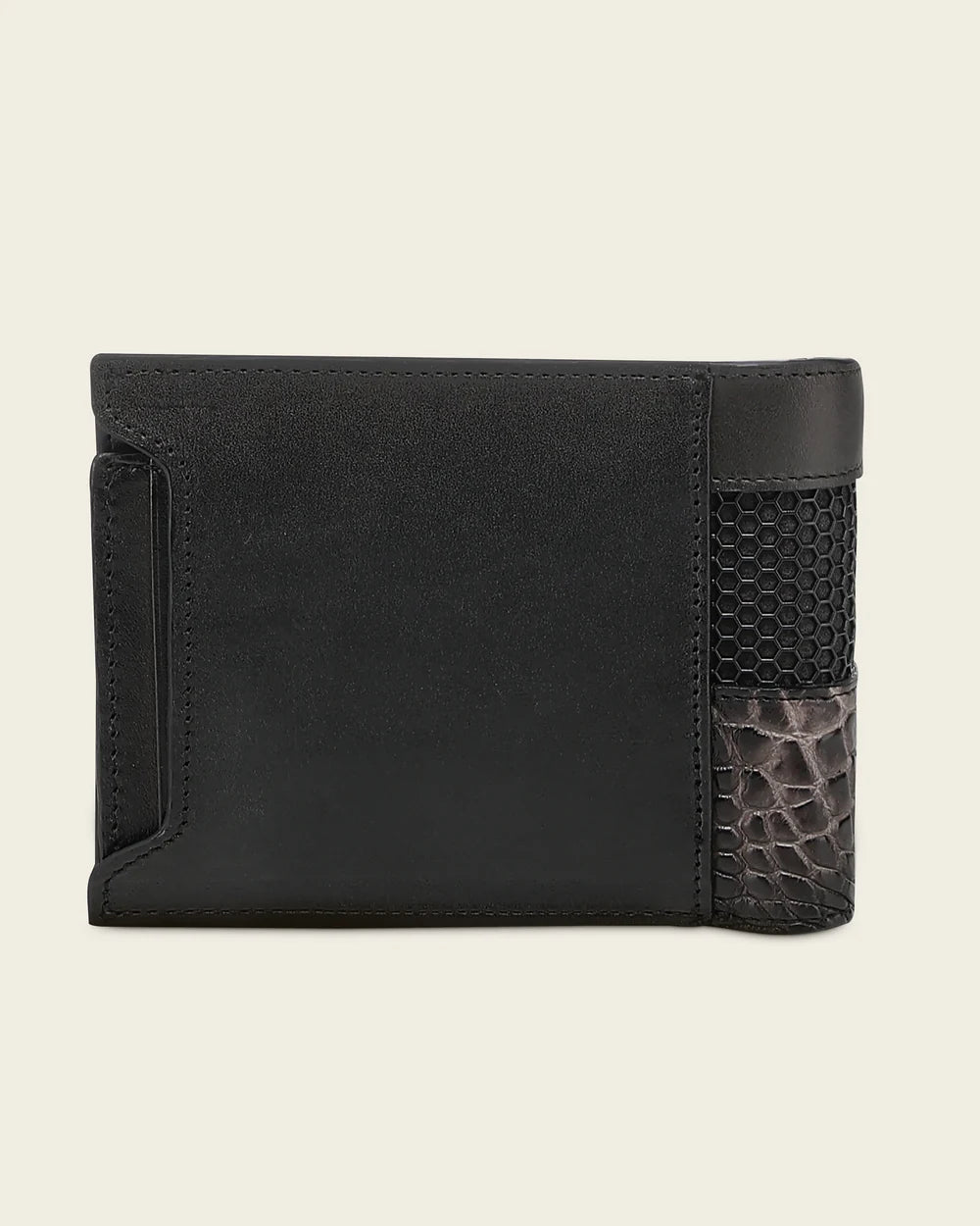 BC050AL - Cuadra Gray Alligator Leather Bi Fold Wallet for Men