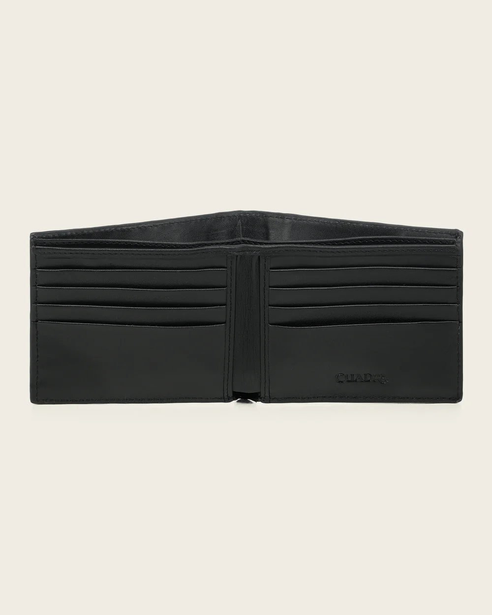 BC059RS - Cuadra Black Monogram Leather Bi-Fold Wallet & Card Case Set for Men