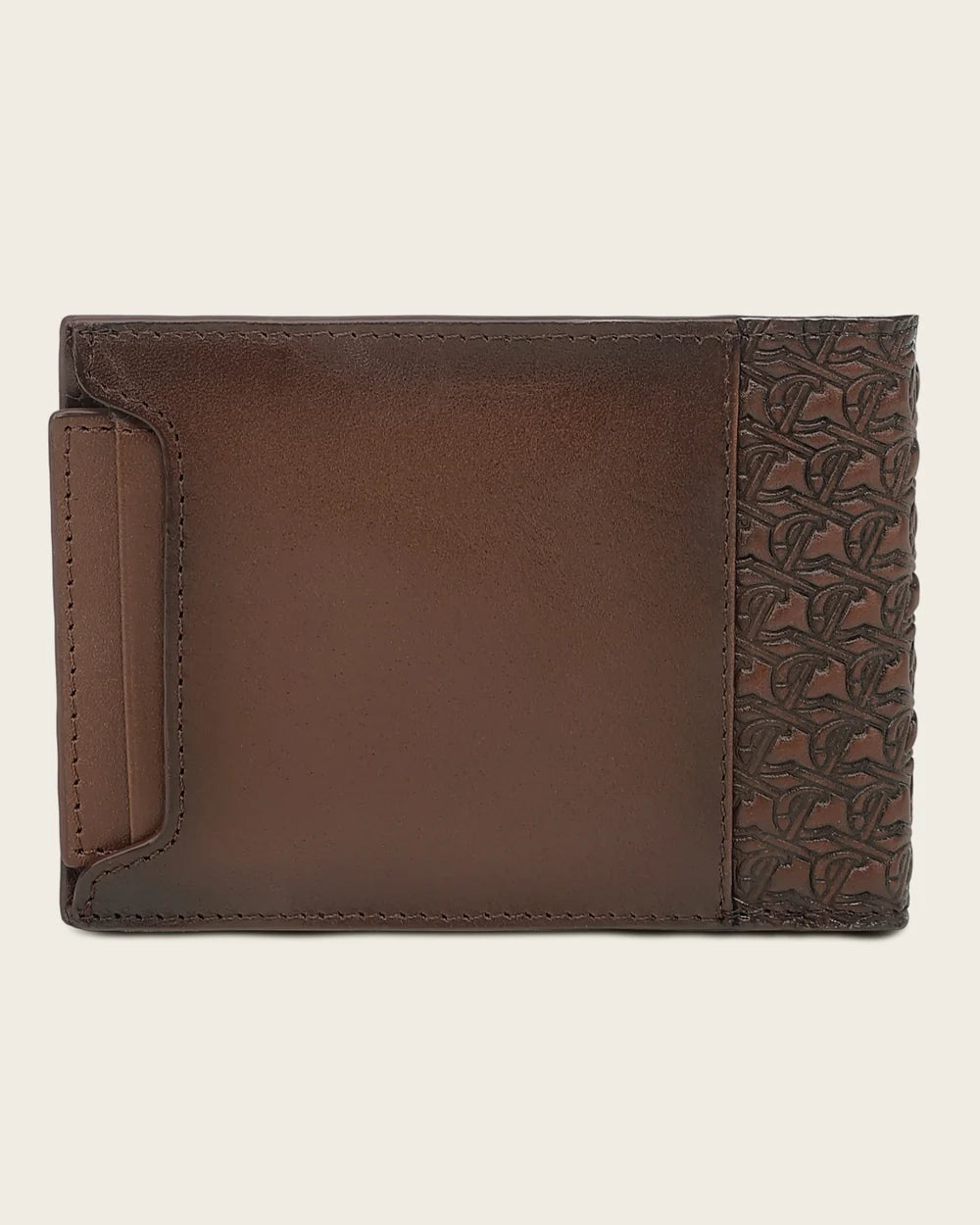 BC059RS - Cuadra Honey Monogram Leather Bi-Fold Wallet & Card Case Set for Men