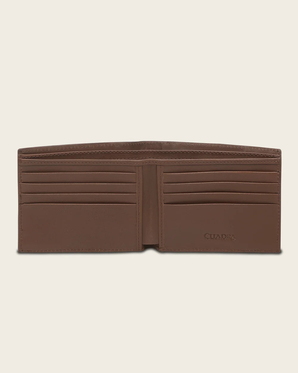 BC059RS - Cuadra Honey Monogram Leather Bi-Fold Wallet & Card Case Set for Men