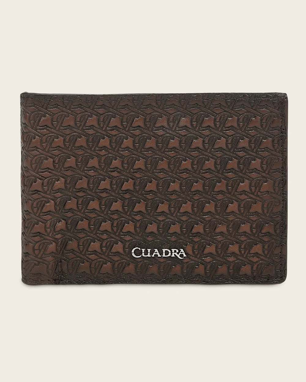 BC059RS - Cuadra Honey Monogram Leather Bi-Fold Wallet & Card Case Set for Men