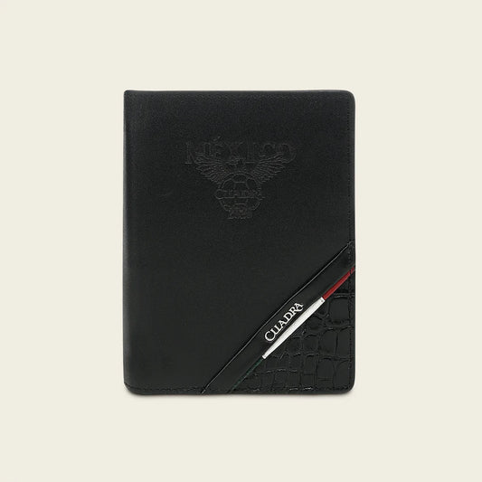 BC061AL - Cuadra black alligator leather passport holder