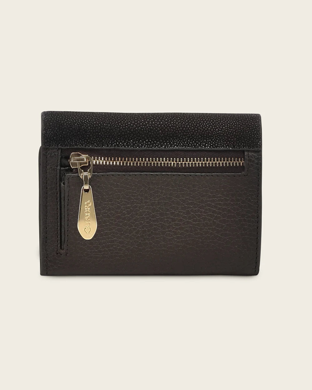 BD197MA - Cuadra Brown Fashion Tri-fold Stingray Leather Wallet for Women