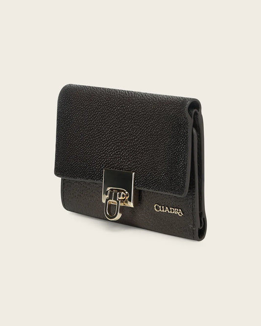 BD197MA - Cuadra Brown Fashion Tri-fold Stingray Leather Wallet for Women