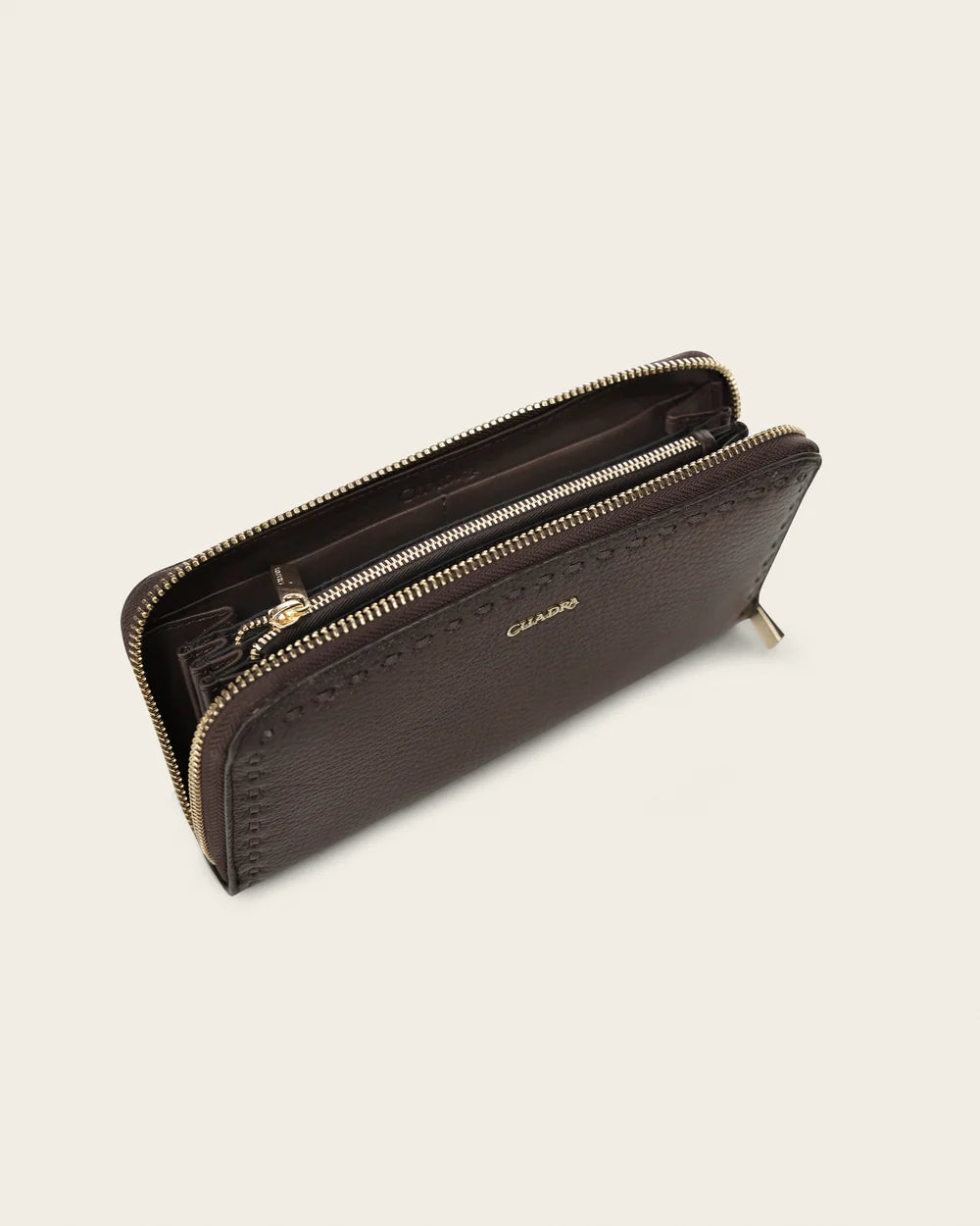 BD211VE - Cuadra Honey Fashion Zip-Around Deer Leather Wallet for Women