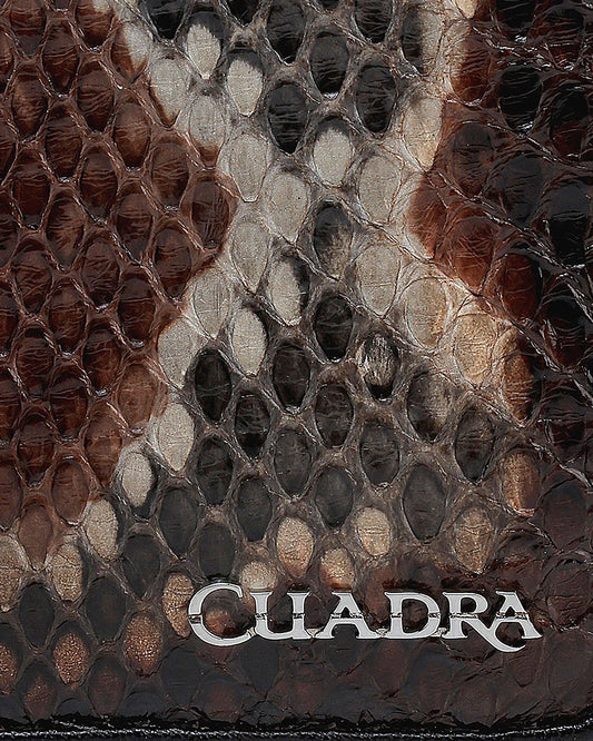 BD248PH - Cuadra brown python skin trifold wallet for woman