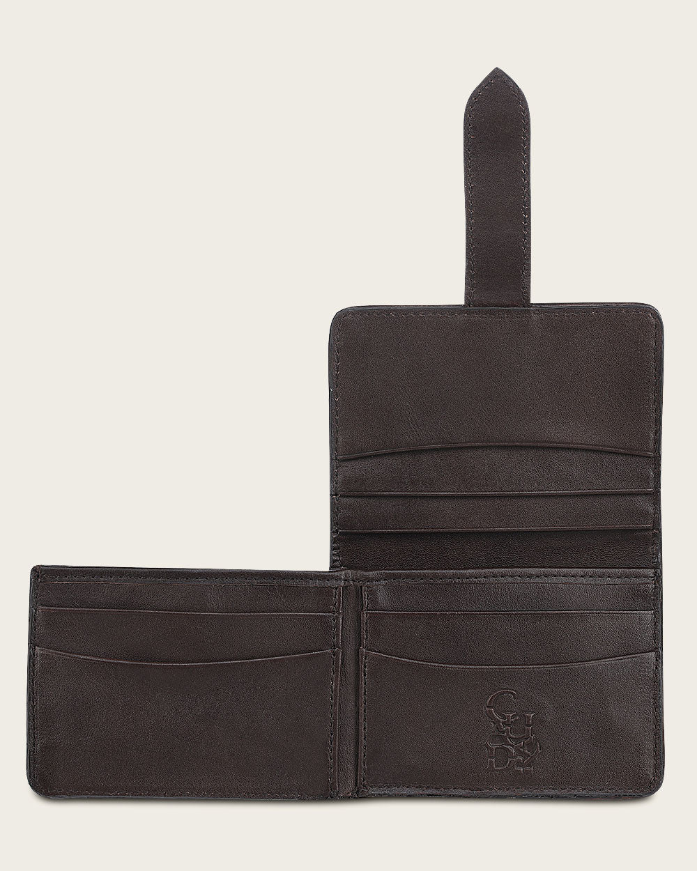 BD248PH - Cuadra brown python skin trifold wallet for woman