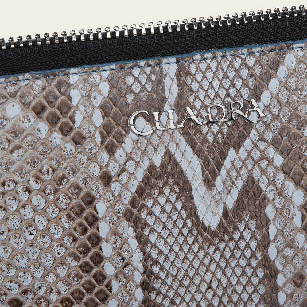 BD258PM - Cuadra blue casual fashion python wristlet wallet for woman
