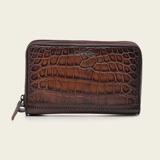 BOC00AL - Cuadra chocolate alligator leather bag