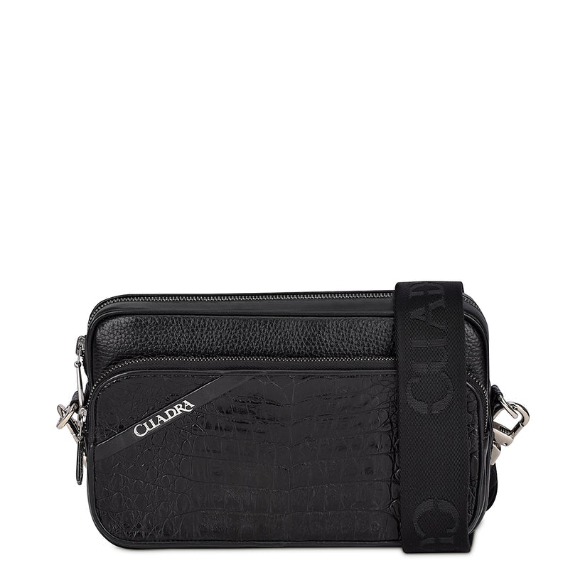 BOC04FU - Cuadra Black Casual Fashion Caiman Chest Clutch Bag for Men.