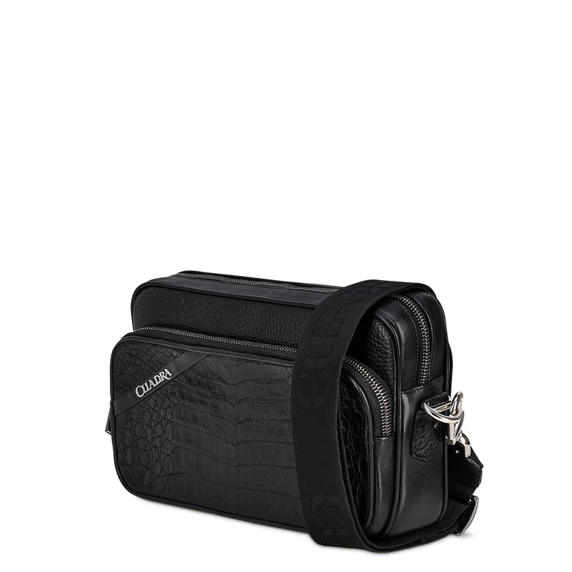 BOC04FU - Cuadra Black Casual Fashion Caiman Chest Clutch Bag for Men.