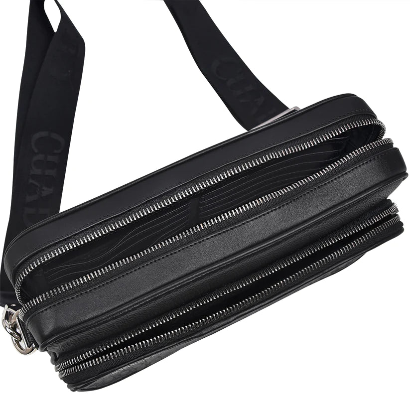 BOC04FU - Cuadra Black Casual Fashion Caiman Chest Clutch Bag for Men.