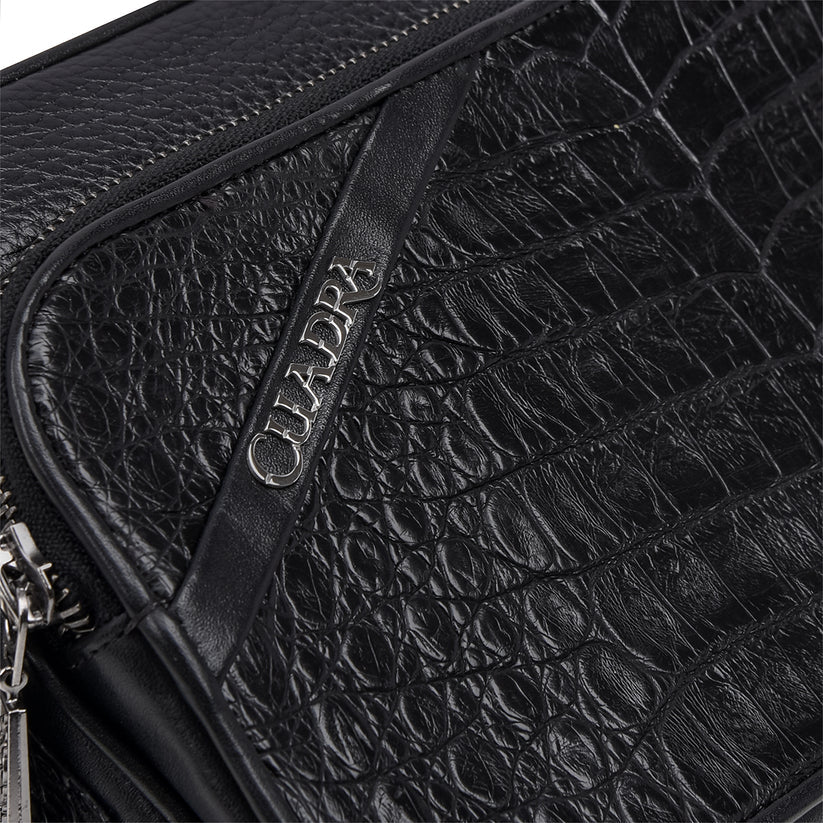BOC04FU - Cuadra Black Casual Fashion Caiman Chest Clutch Bag for Men.
