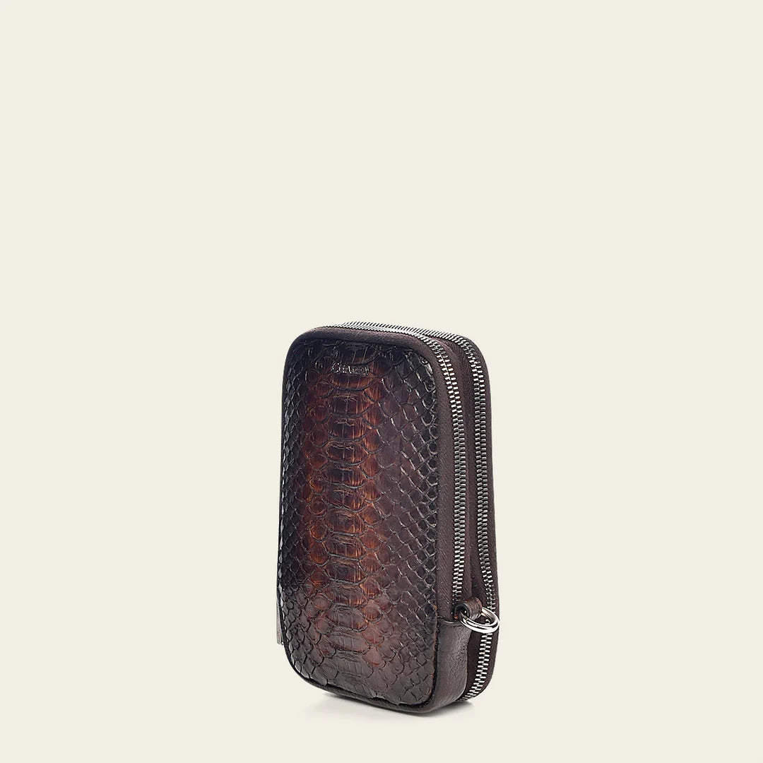 BOC05PH - Cuadra Chocolate Small Fashion Python Messenger Bag for Men