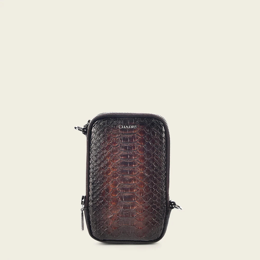 BOC05PH - Cuadra chocolate small fashion python messenger bag for men / women