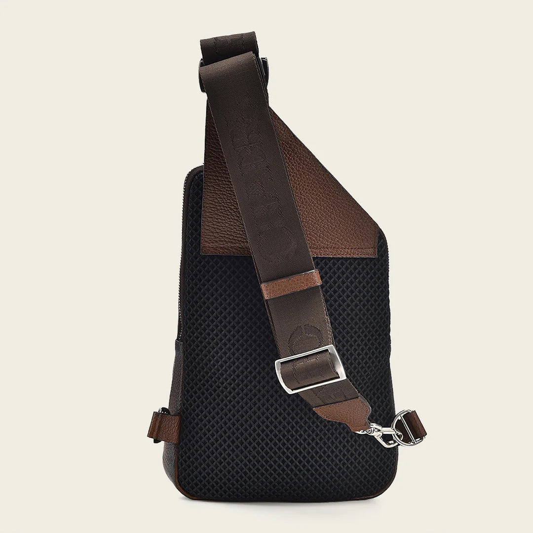 BOC22FC - Cuadra Brown Casual Fashion Caiman Crossbody Messenger Bag