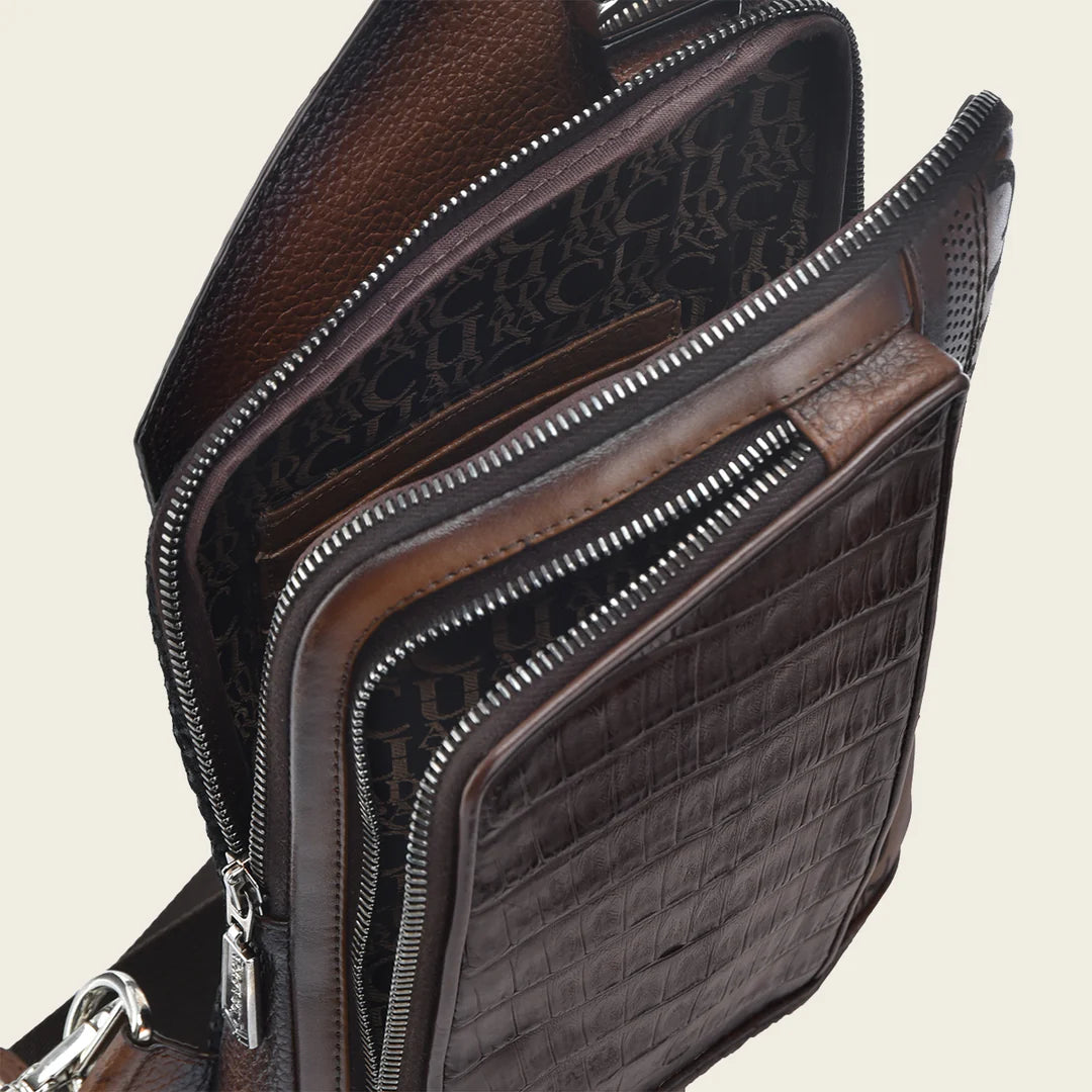 BOC22FC - Cuadra brown casual fashion cayman crossbody messenger bag