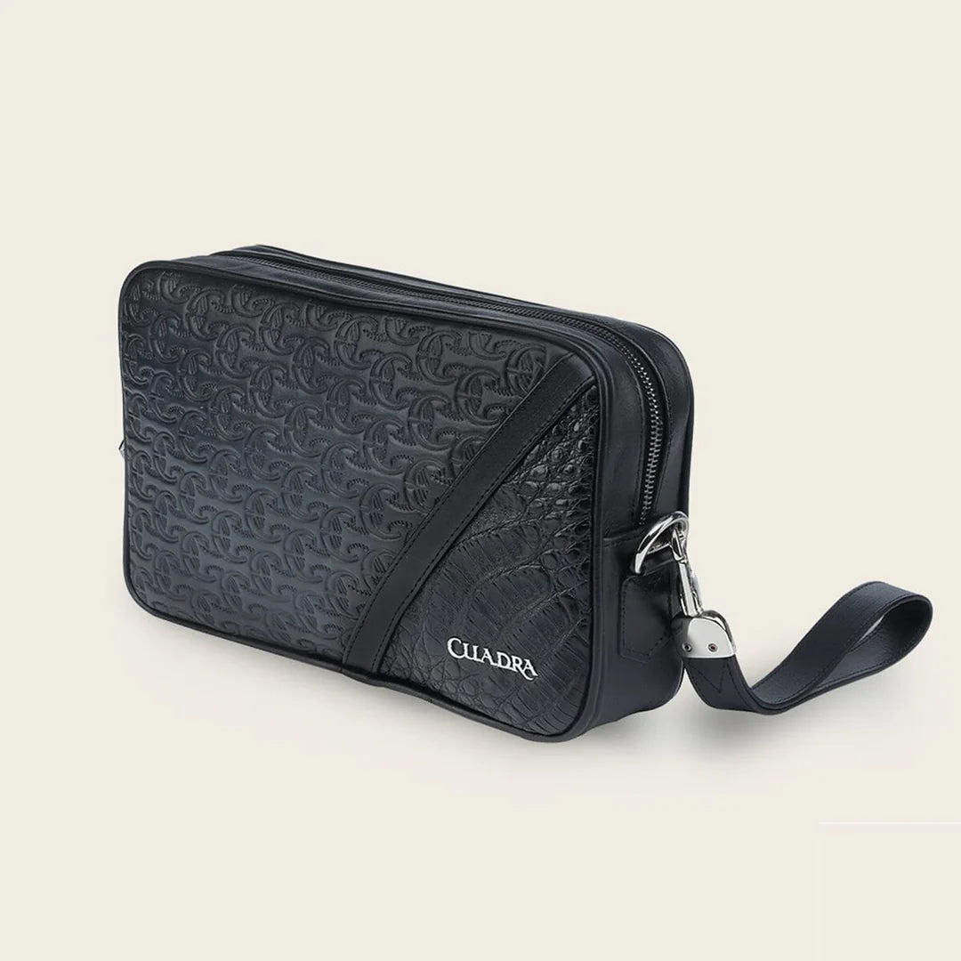 BOC24FY - Cuadra Blue Casual Fashion Caiman Crossbody Messenger Bag