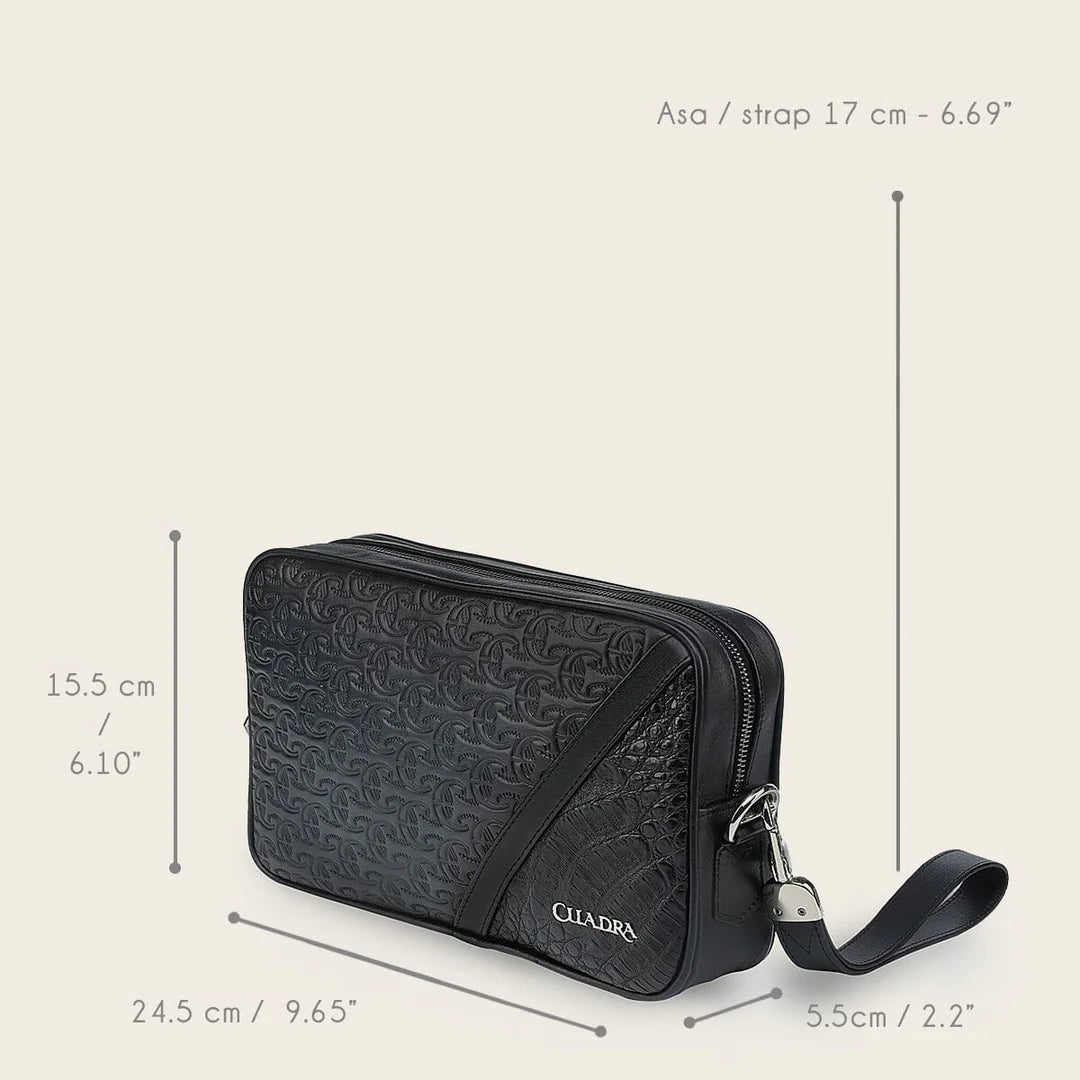 BOC24FY - Cuadra Blue Casual Fashion Caiman Crossbody Messenger Bag