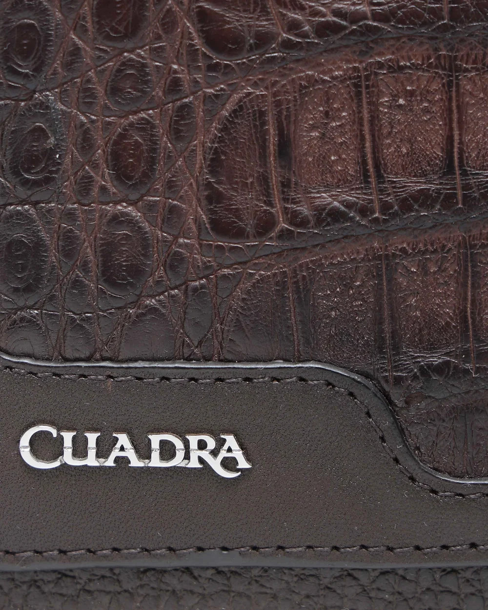 BOC28FY - Cuadra Chocolate Casual Caiman Leather Crossbody Messenger Bag for Men