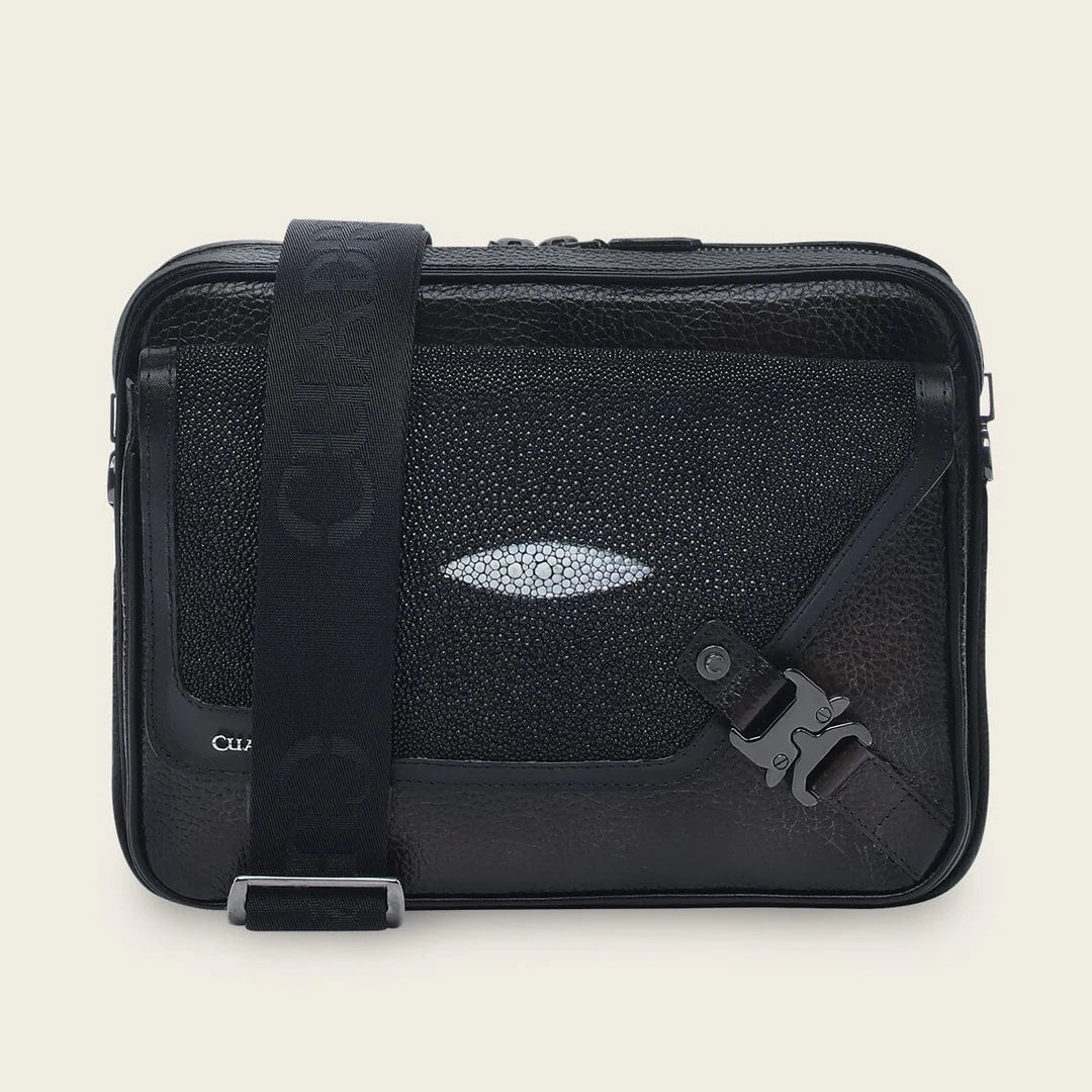 BOC28MA - Cuadra Black Casual Fashion Stingray Bag for Men / Women