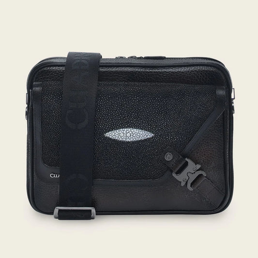 BOC28MA - Cuadra Black Casual Fashion Stingray Bag for Men / Women