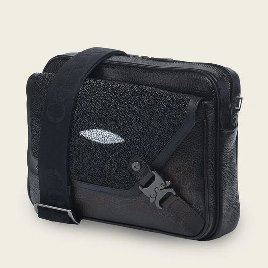 BOC28MA - Cuadra Black Casual Fashion Stingray Bag for Men / Women