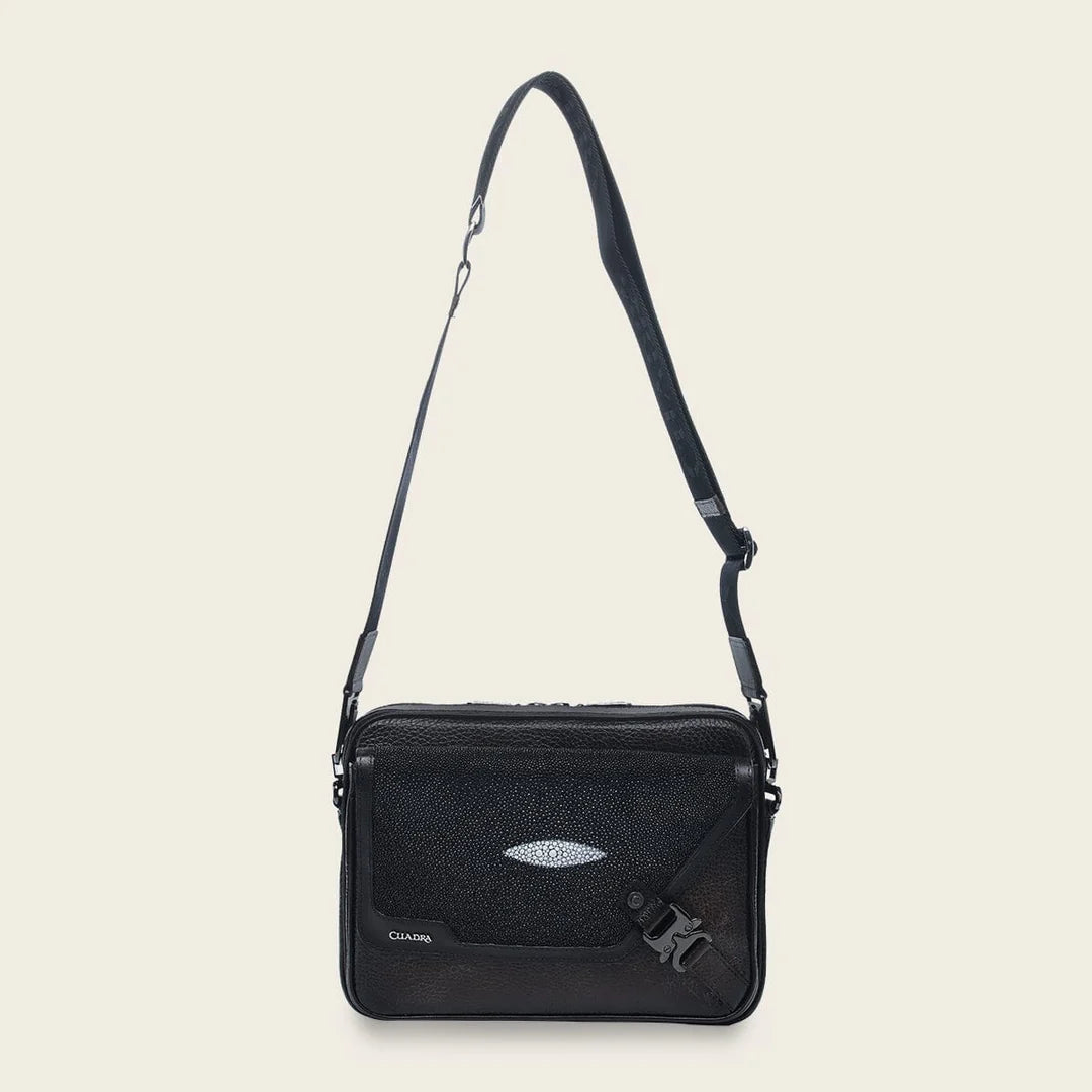 BOC28MA - Cuadra Black Casual Fashion Stingray Bag for Men / Women
