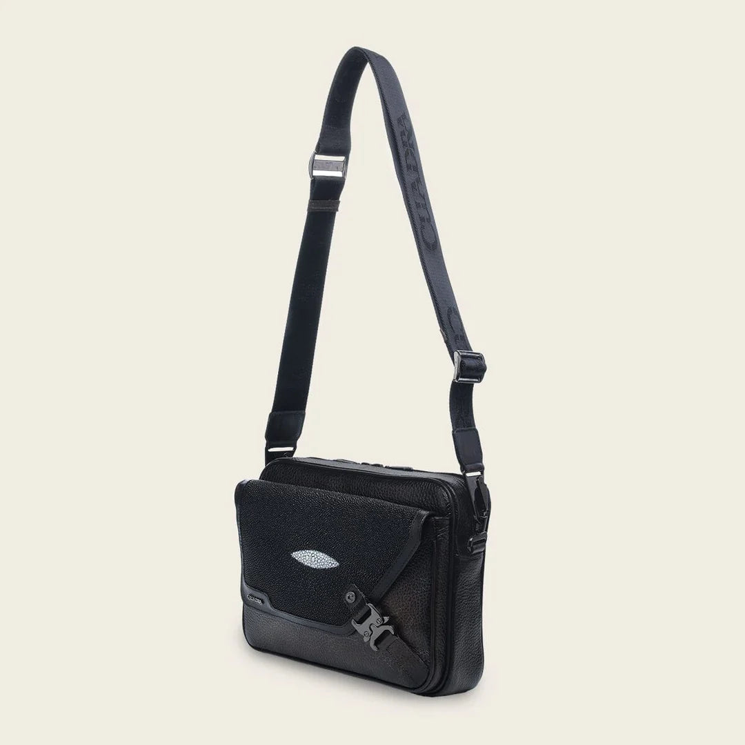 BOC28MA - Cuadra Black Casual Fashion Stingray Bag for Men / Women