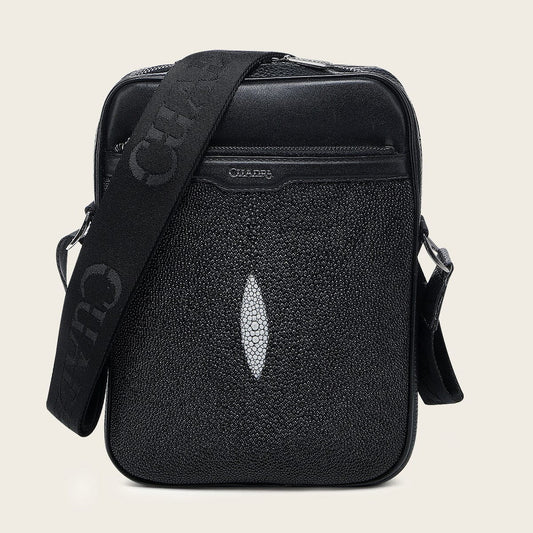 BOC38MA - Cuadra Black Casual Fashion Stingray Crossbody Bag for Men