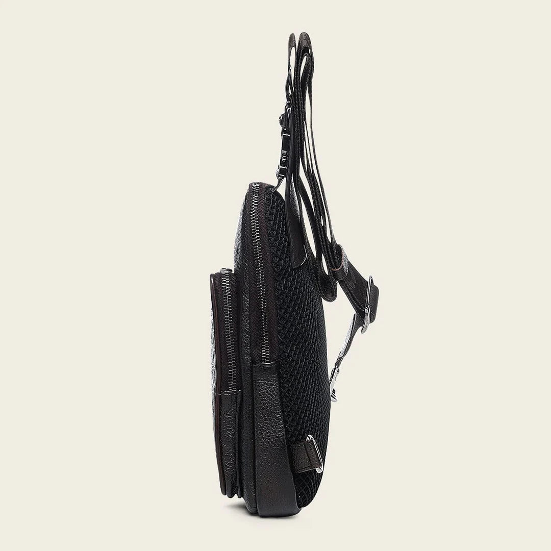 BOC44FY - Cuadra Brown Casual Caiman Leather Bag for Men