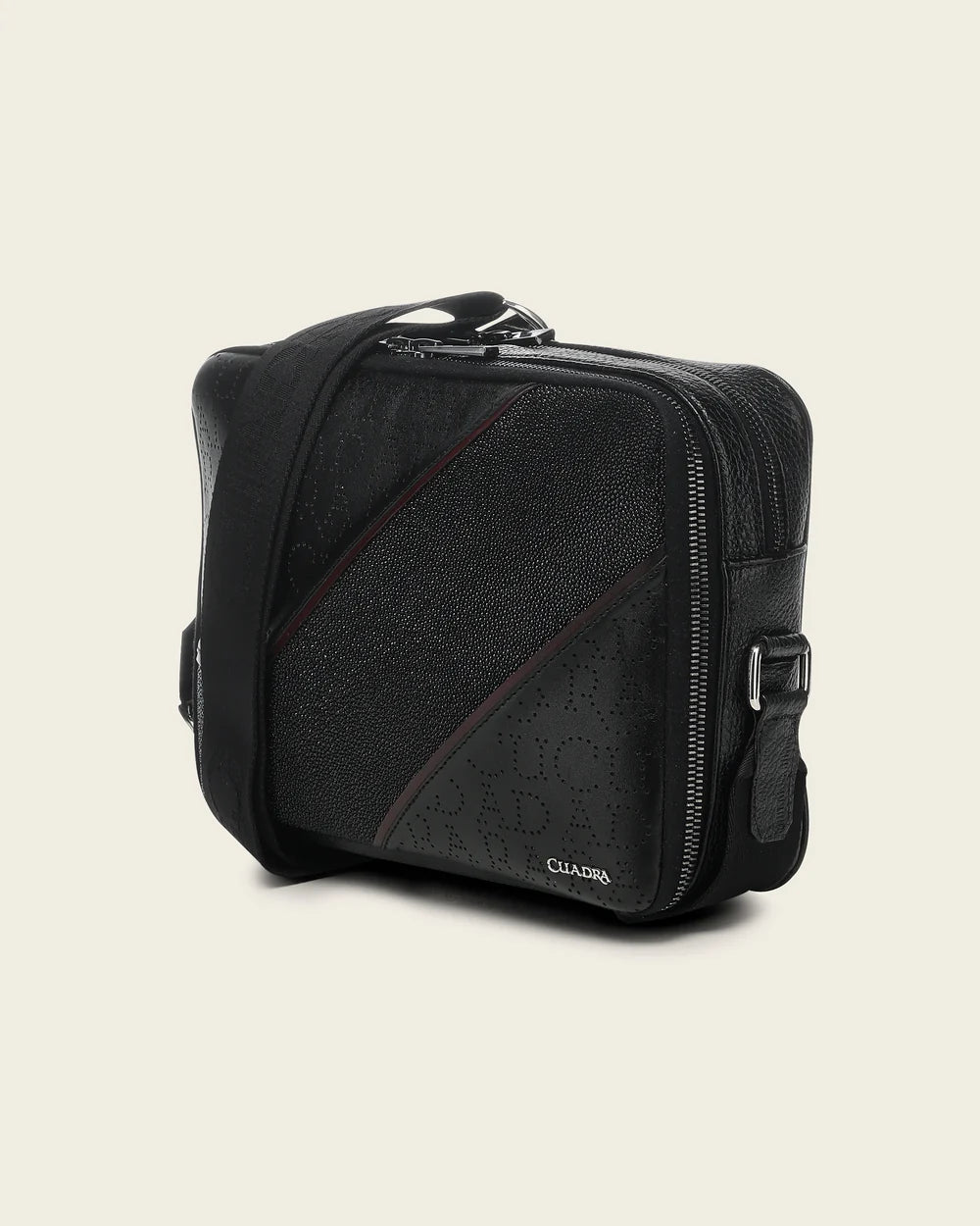 BOC48MA - Cuadra Black Casual Fashion Stingray Crossbody Messenger Bag