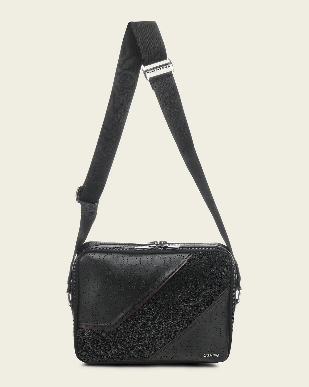 BOC48MA - Cuadra Black Casual Fashion Stingray Crossbody Messenger Bag