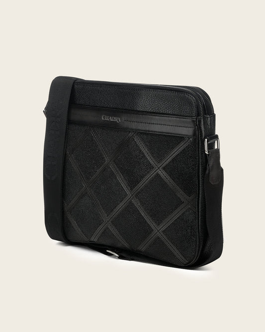 BOC49MA - Cuadra Black Casual Fashion Stingray Bag for Men / Women