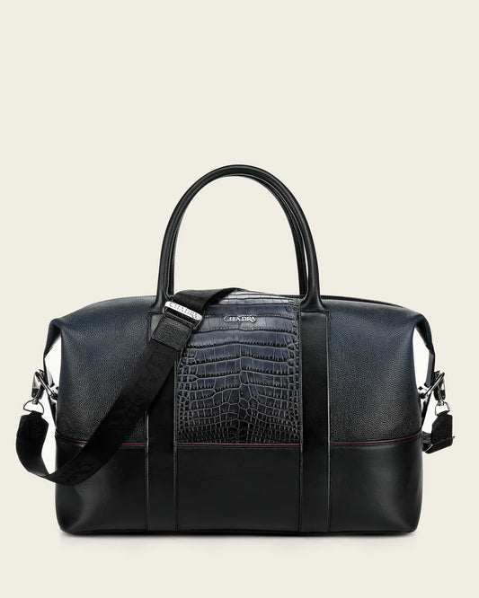 BOC50AL - Cuadra Blue Casual Fashion Alligator Duffle Bag for Men /