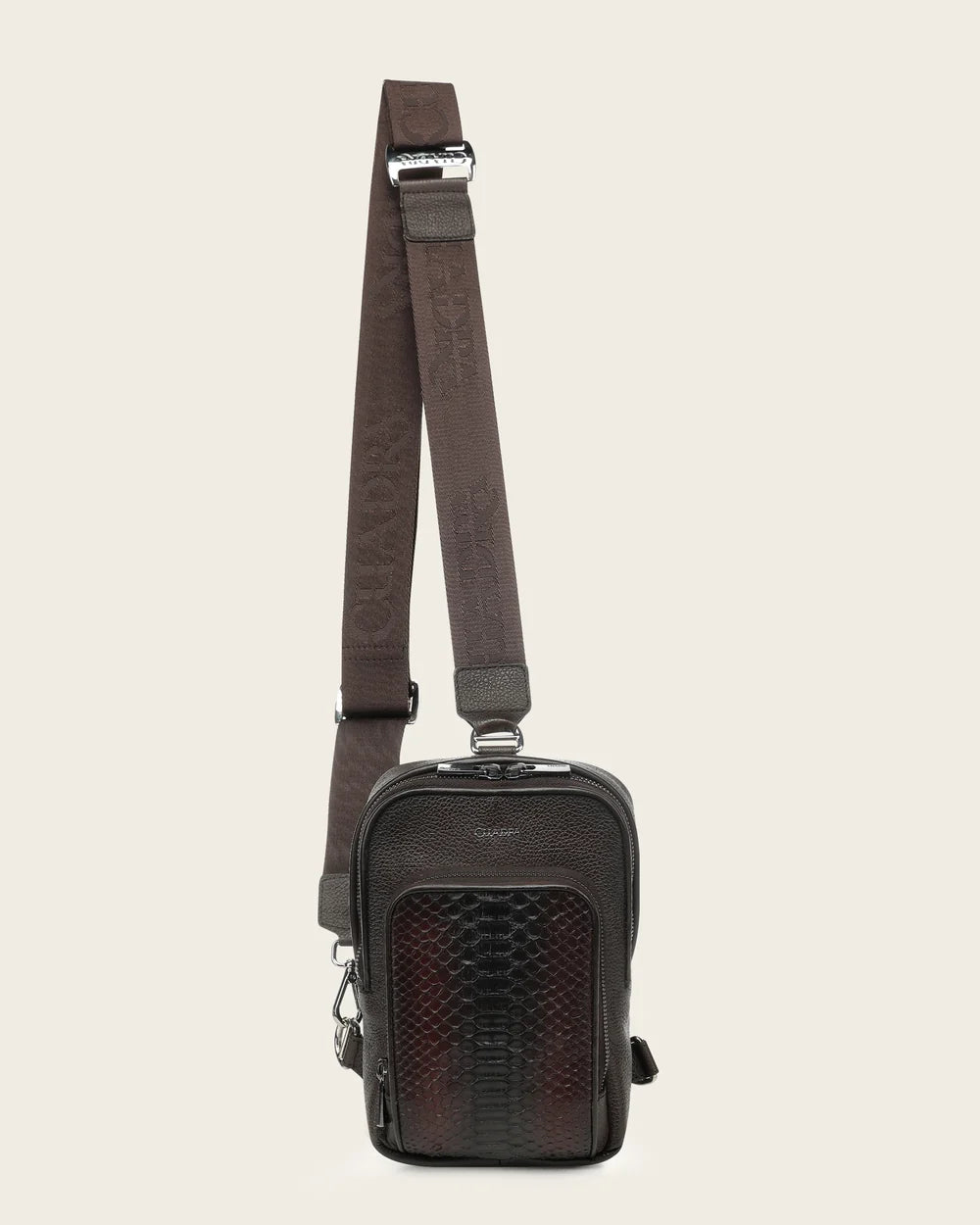 BOC54PH - Cuadra brown casual fashion python crossbody sling bag for men
