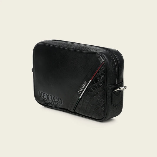 BOC62AL - Cuadra black alligator leather bag