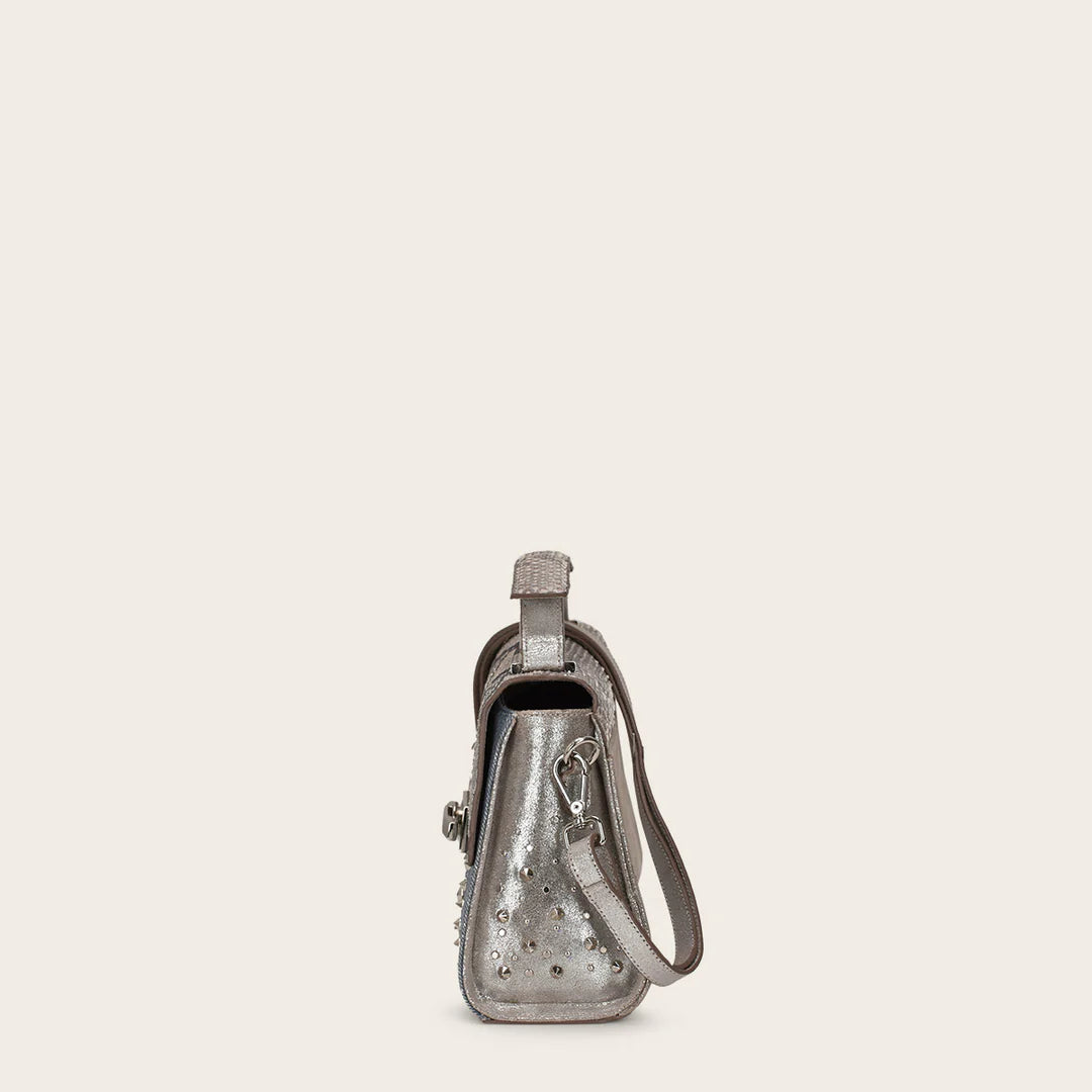 BOD0FPH - Cuadra silver dress fashion python handbag for women