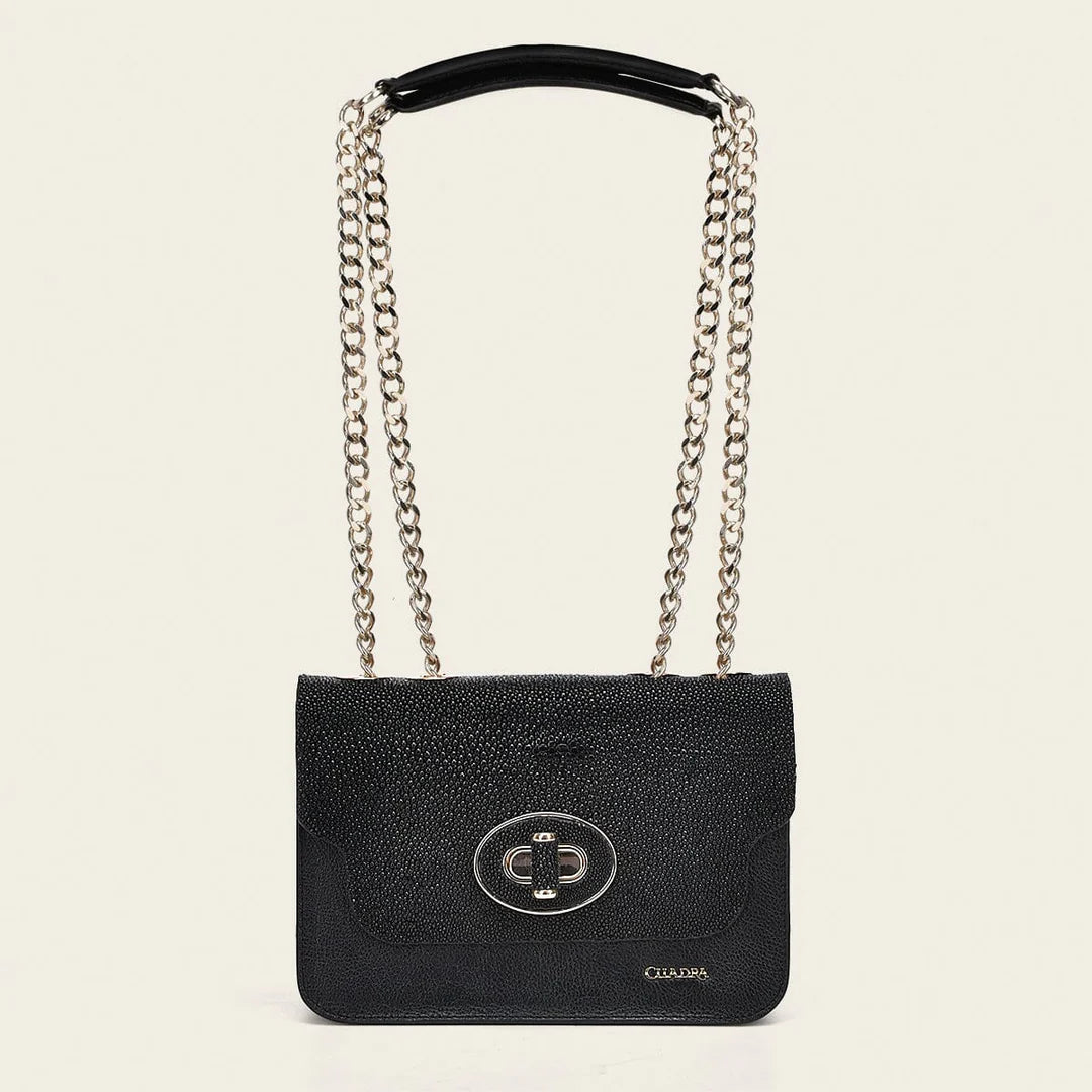 BOD0MMA - Cuadra Black Dress Fashion Stingray Purse for Women
