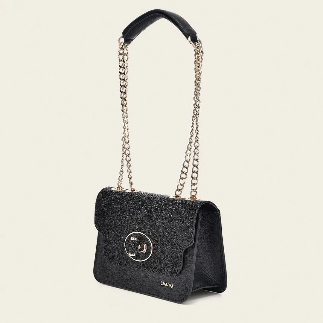 BOD0MMA - Cuadra Black Dress Fashion Stingray Purse for Women