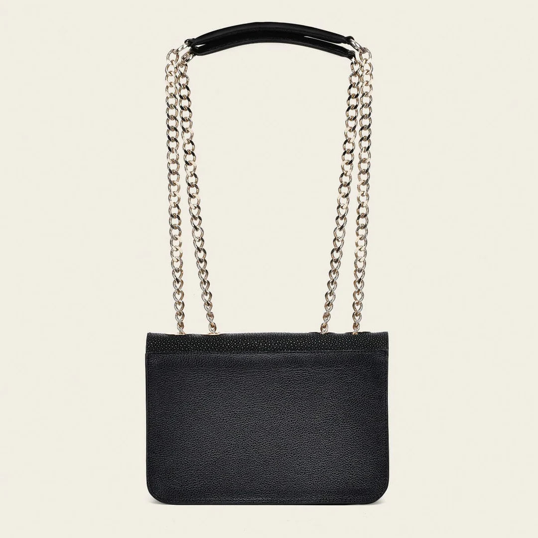 BOD0MMA - Cuadra Black Dress Fashion Stingray Purse for Women