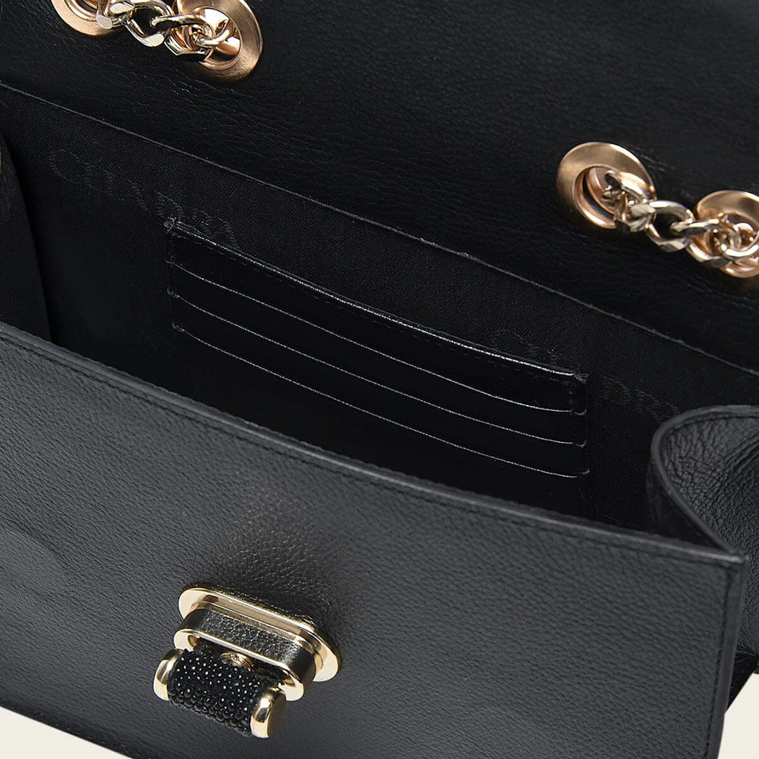 BOD0MMA - Cuadra black dress fashion stingray purse for women