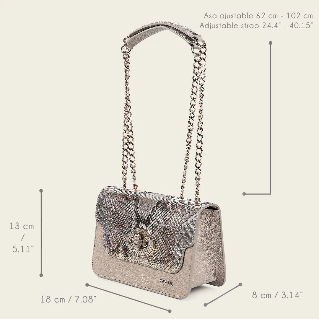 BOD0MPH - Cuadra Bone Dress Fashion Python Handbag for Women