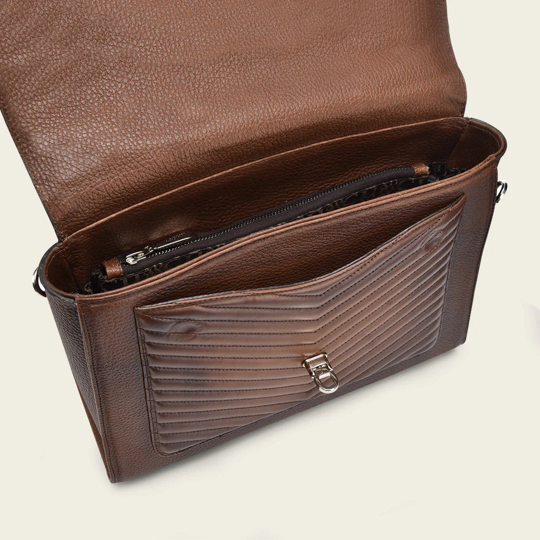 BOD0WCR - Cuadra Honey Casual Western Carunga Snakeskin Handles Bag