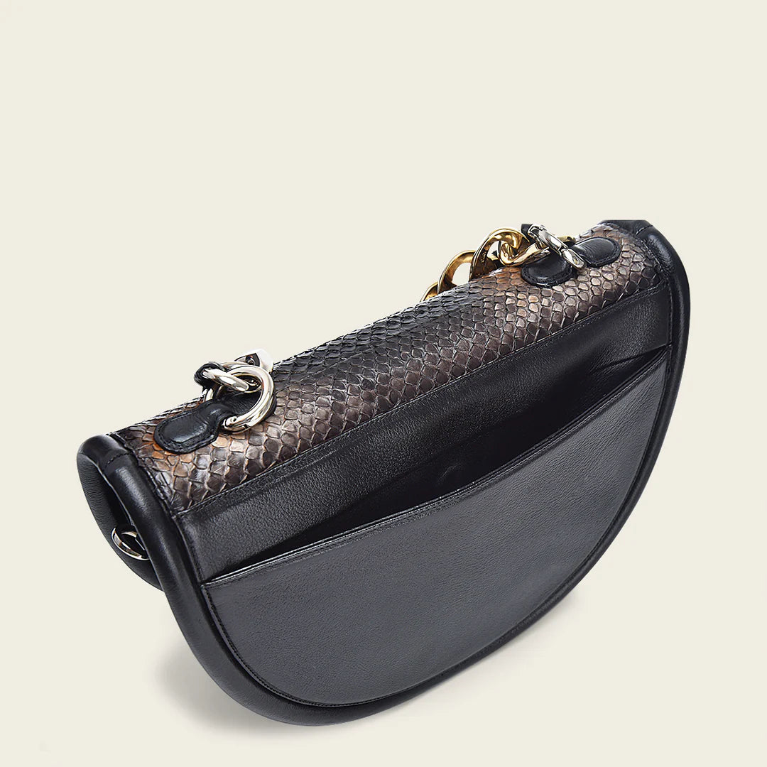 BOD1BPH - Cuadra Black Dress Fashion Python Handbag for Women