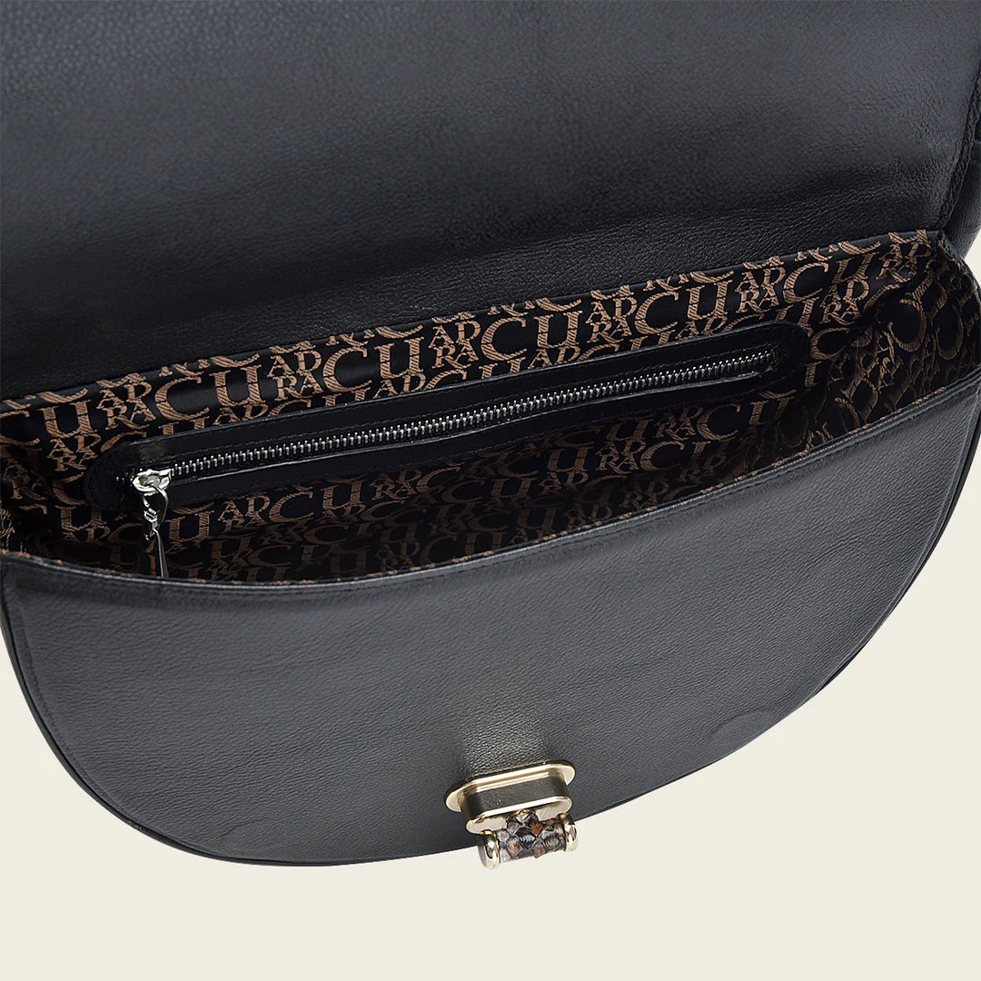 BOD1BPH - Cuadra Black Dress Fashion Python Handbag for Women